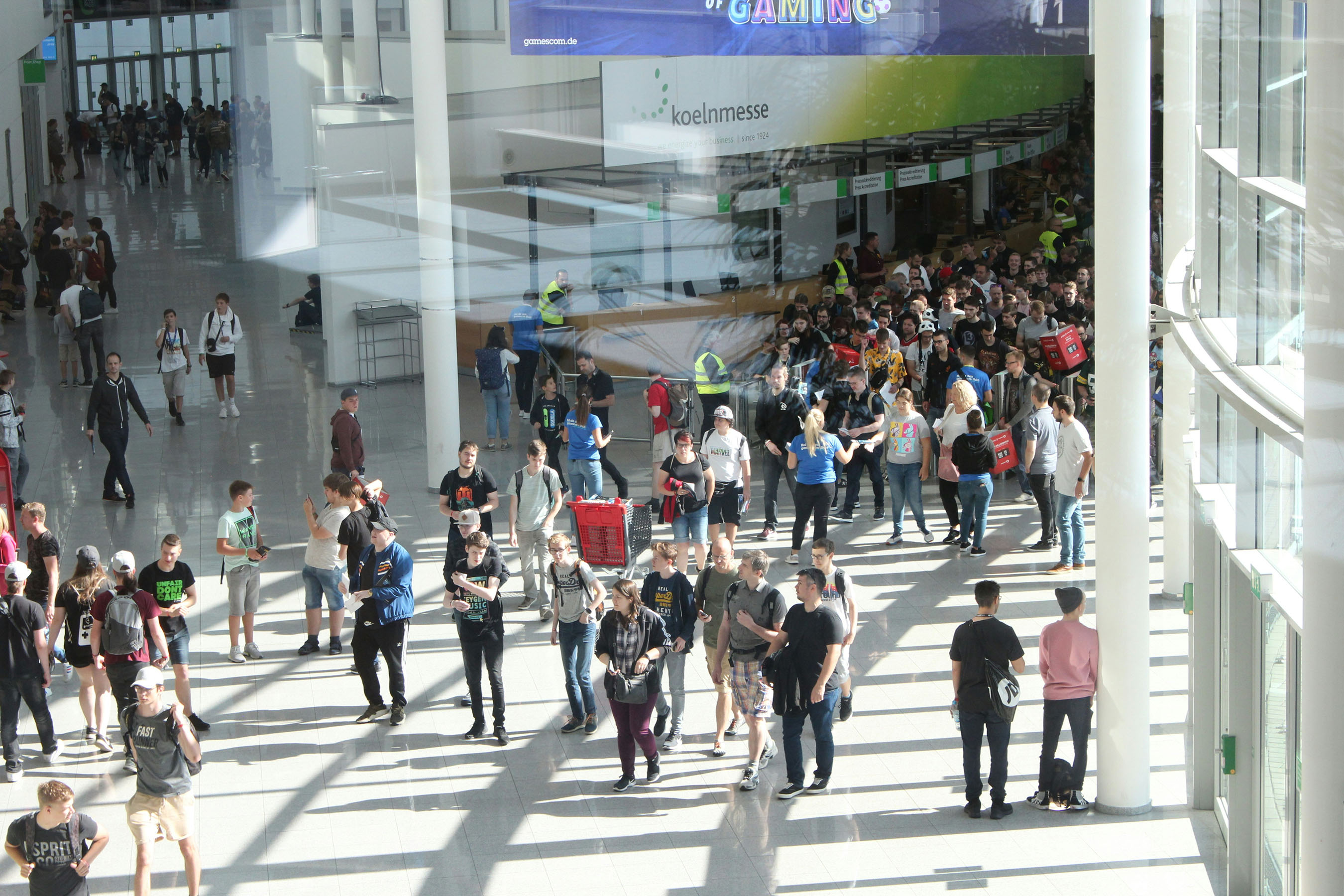 people walking around convention center